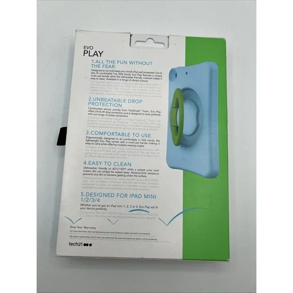 Tech21 Evo Play for iPad mini 1/2/3/4 Pink Blue Heavy Duty Hard play Rubber - Picture 4 of 4